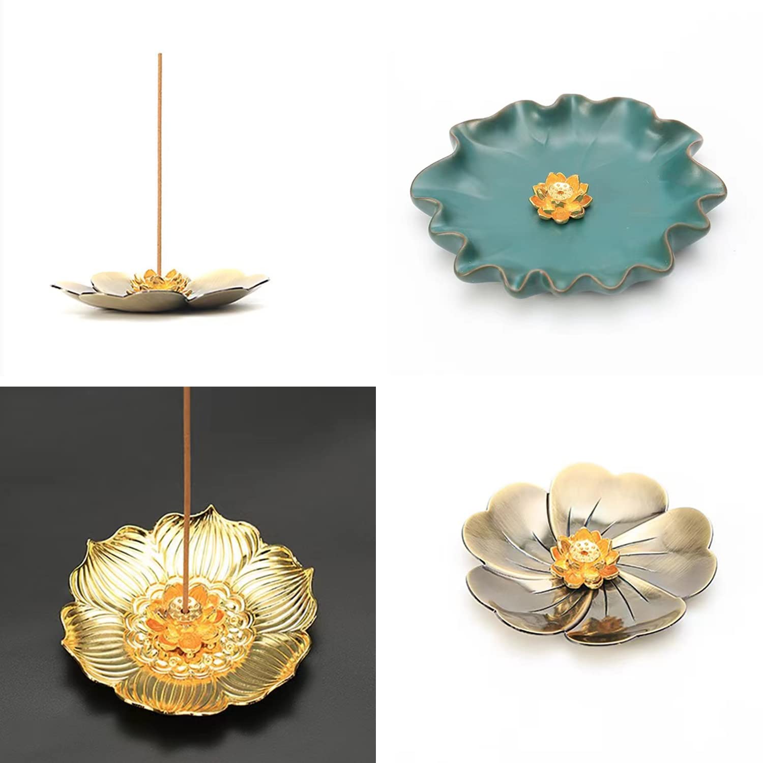 Amazon | RICISUNG 線香立て お香立て 香皿 （2個入）蓮の花 おしゃれ